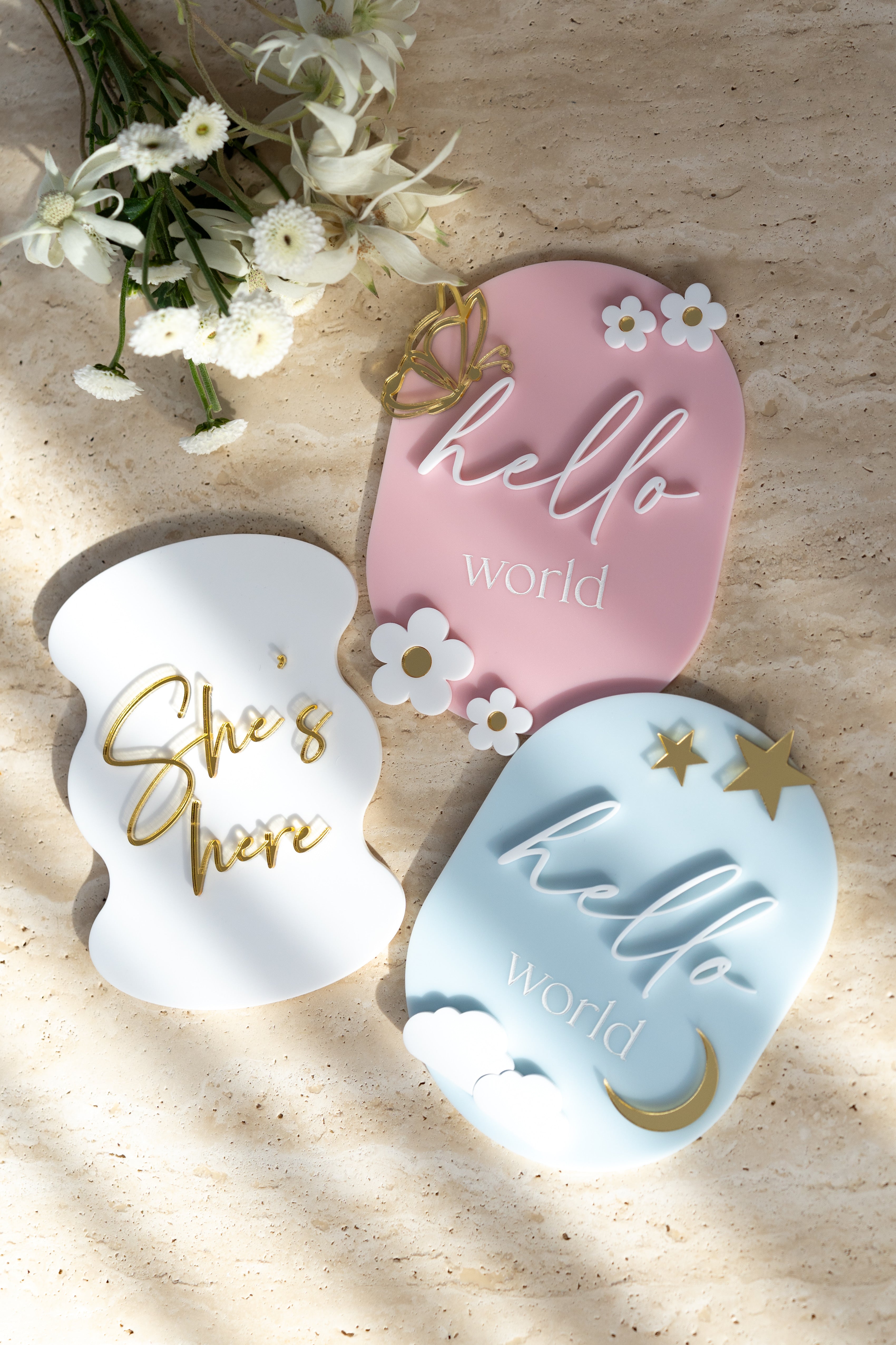 Double Sided 'She's here/He's here' Plaque