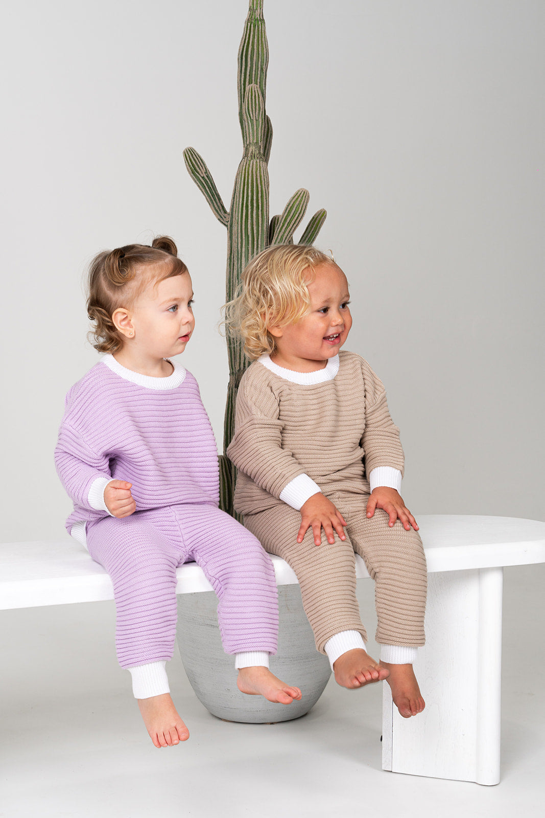 Ribbed Knit Pants - Lilac