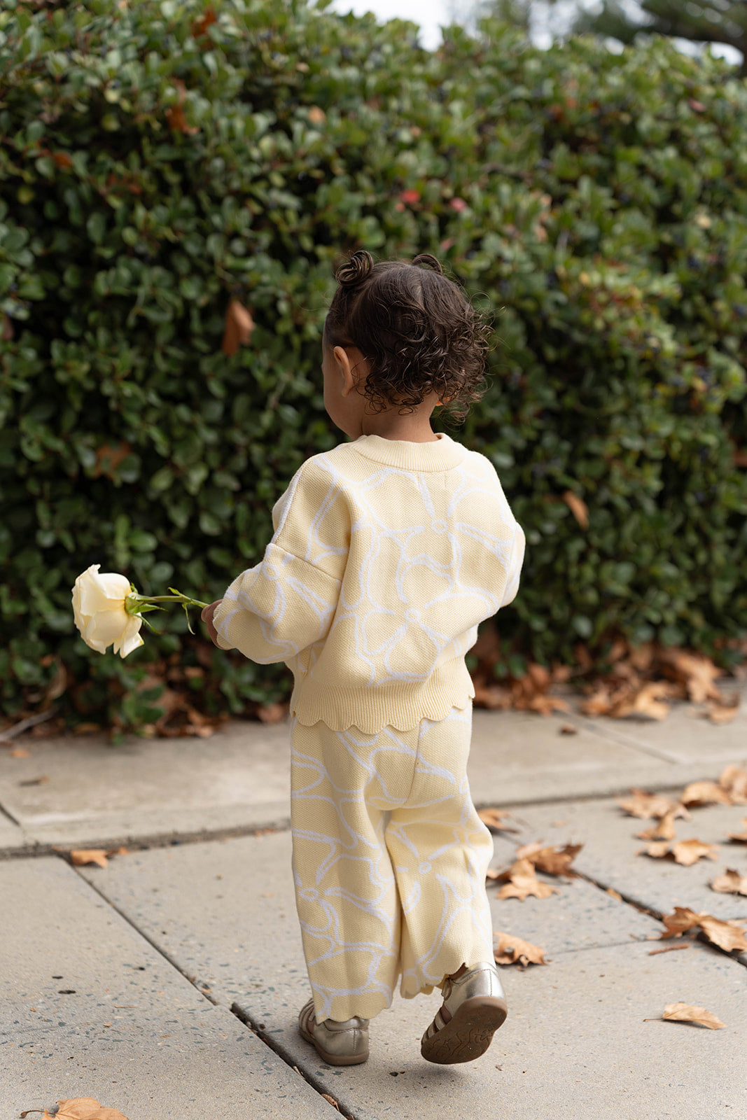 Dahlia Floral Knit Set - Lemon