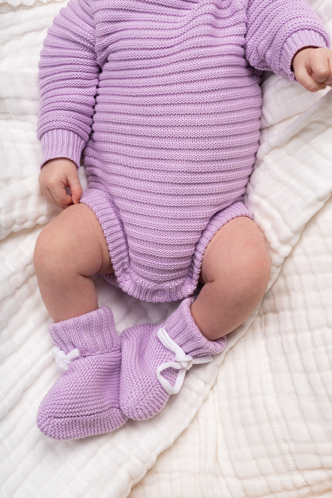 Knitted Booties - Lilac