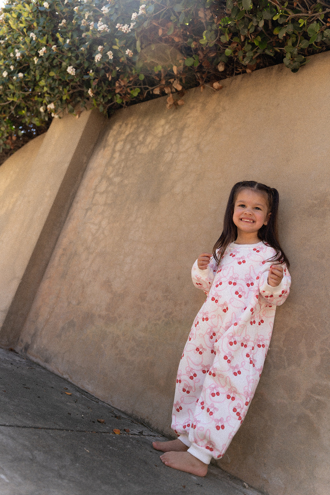 Lounge Romper - Cherry Bow