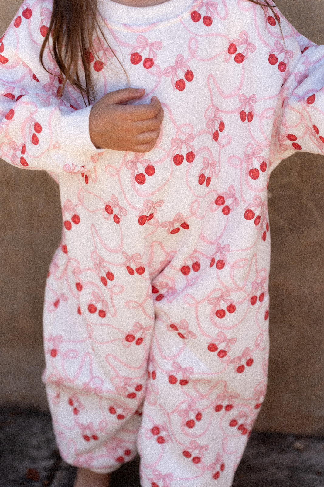 Lounge Romper - Cherry Bow