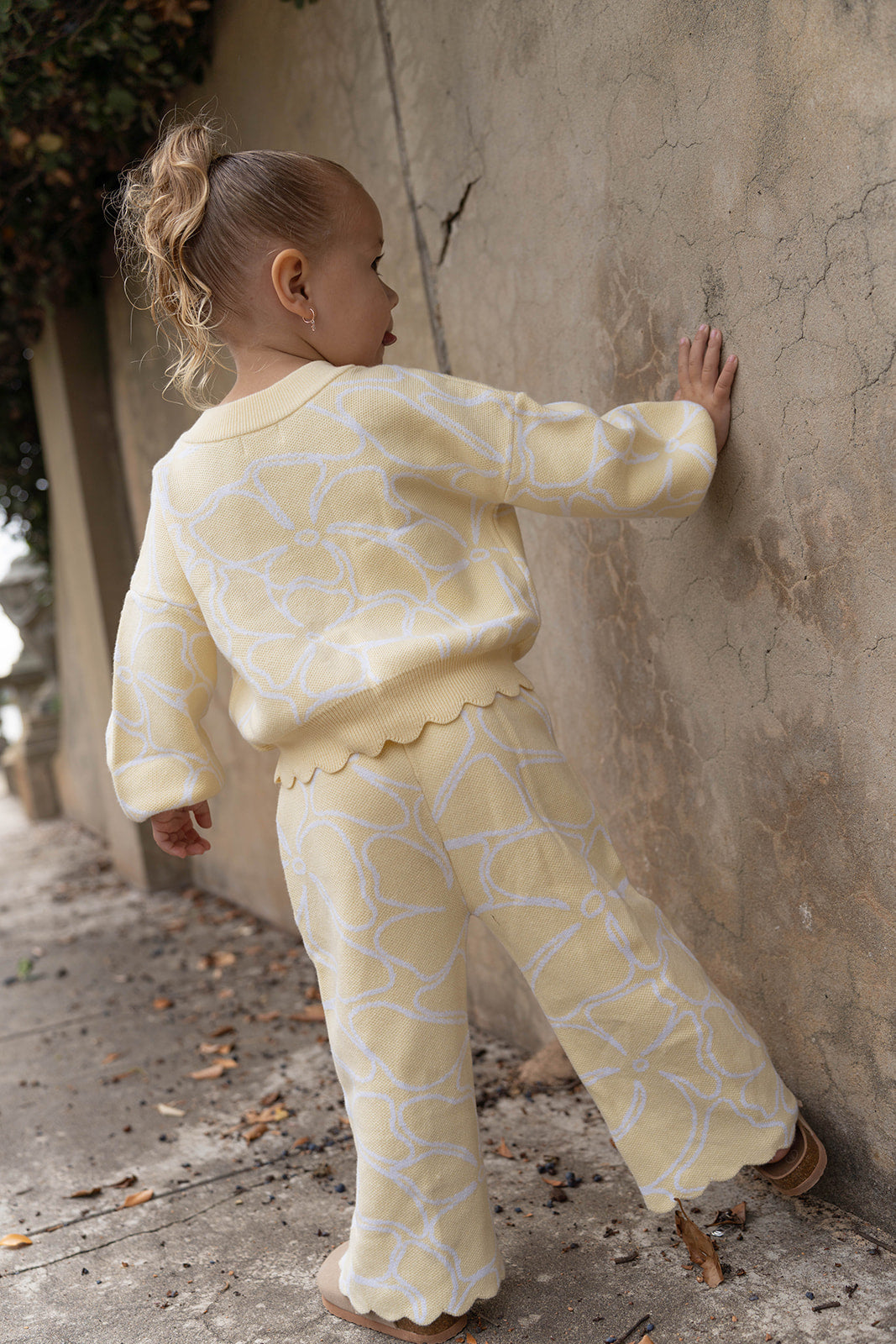 Dahlia Floral Knit Set - Lemon