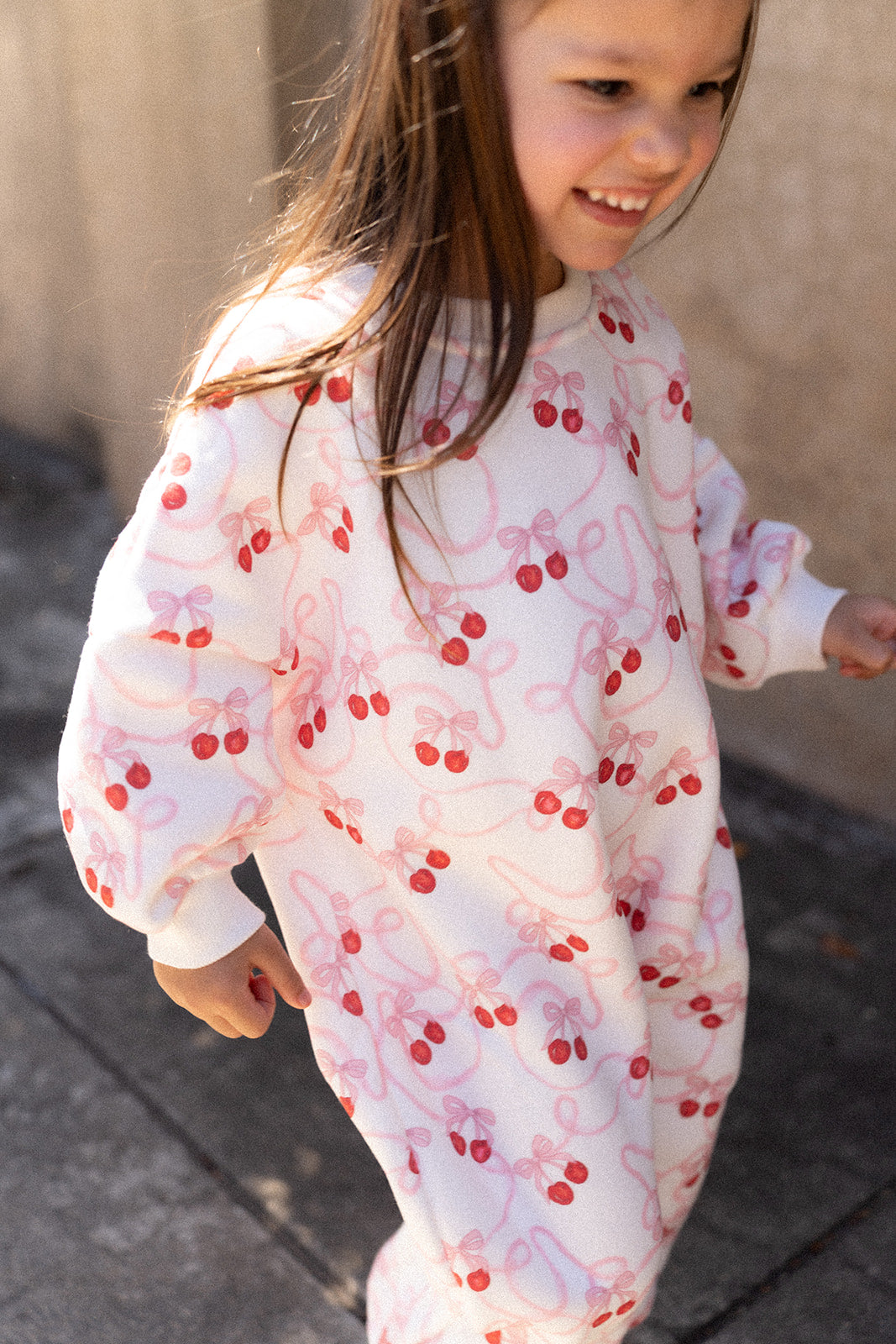 Lounge Romper - Cherry Bow