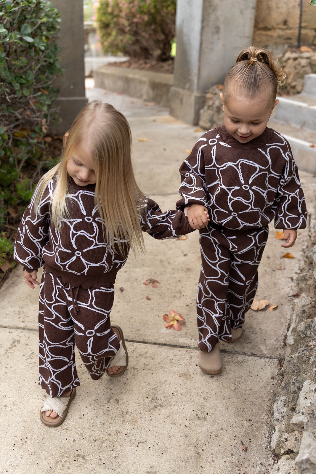 Dahlia Floral Knit Set - Chocolate