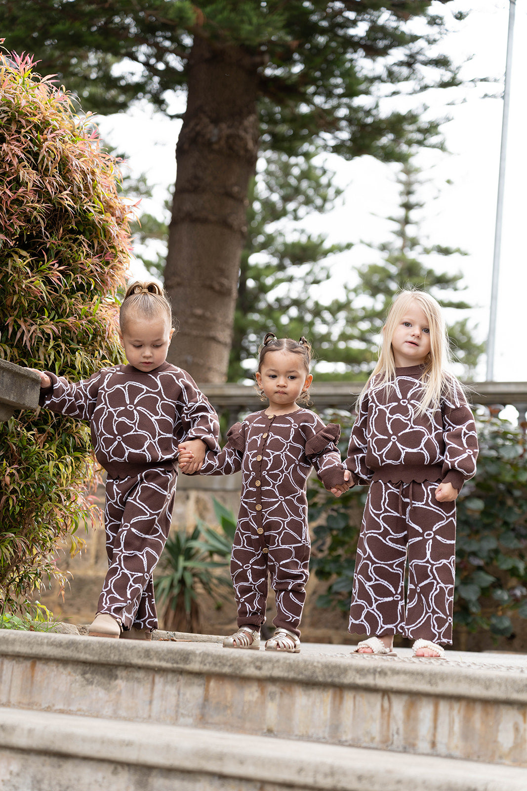 Dahlia Floral Knit Set - Chocolate