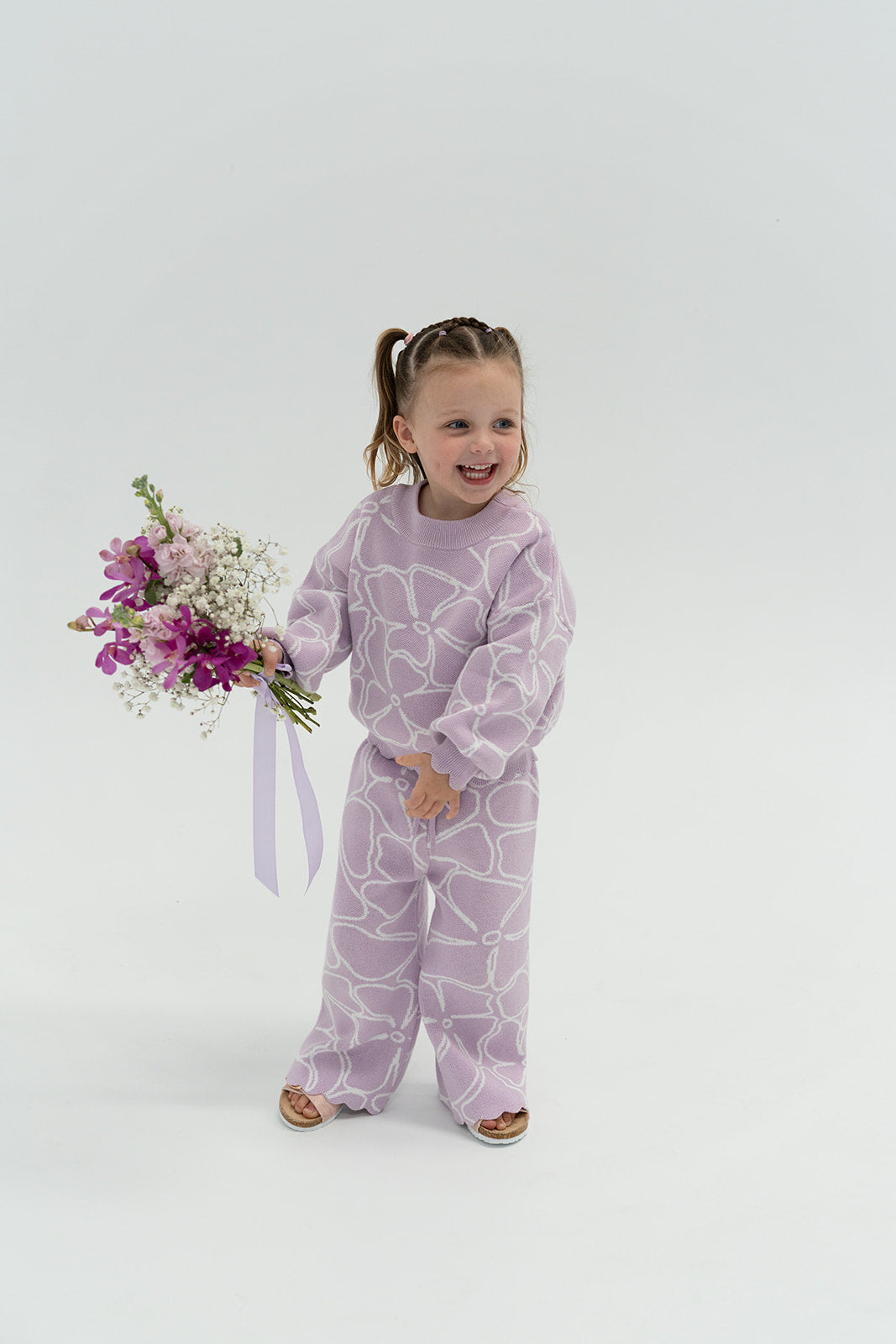 Dahlia Floral Knit Set - Lilac