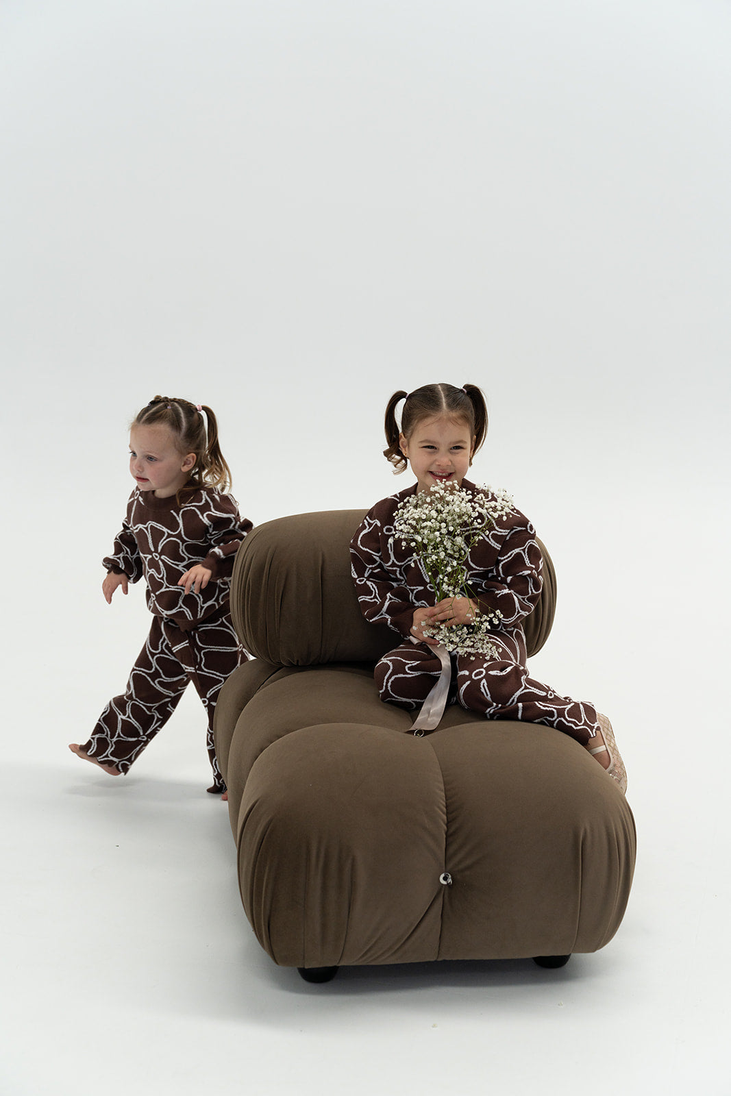 Dahlia Floral Knit Set - Chocolate