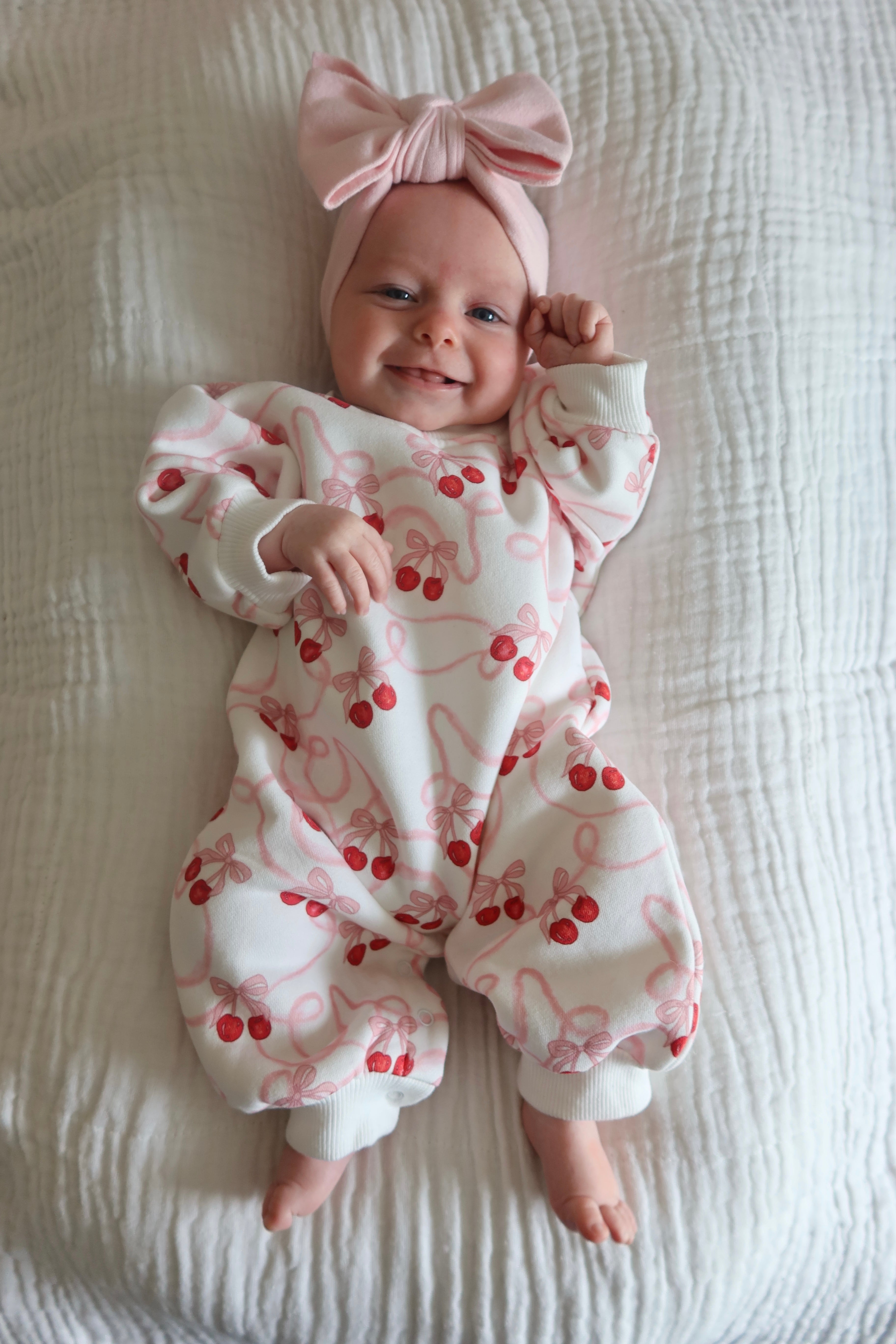 Lounge Romper - Cherry Bow