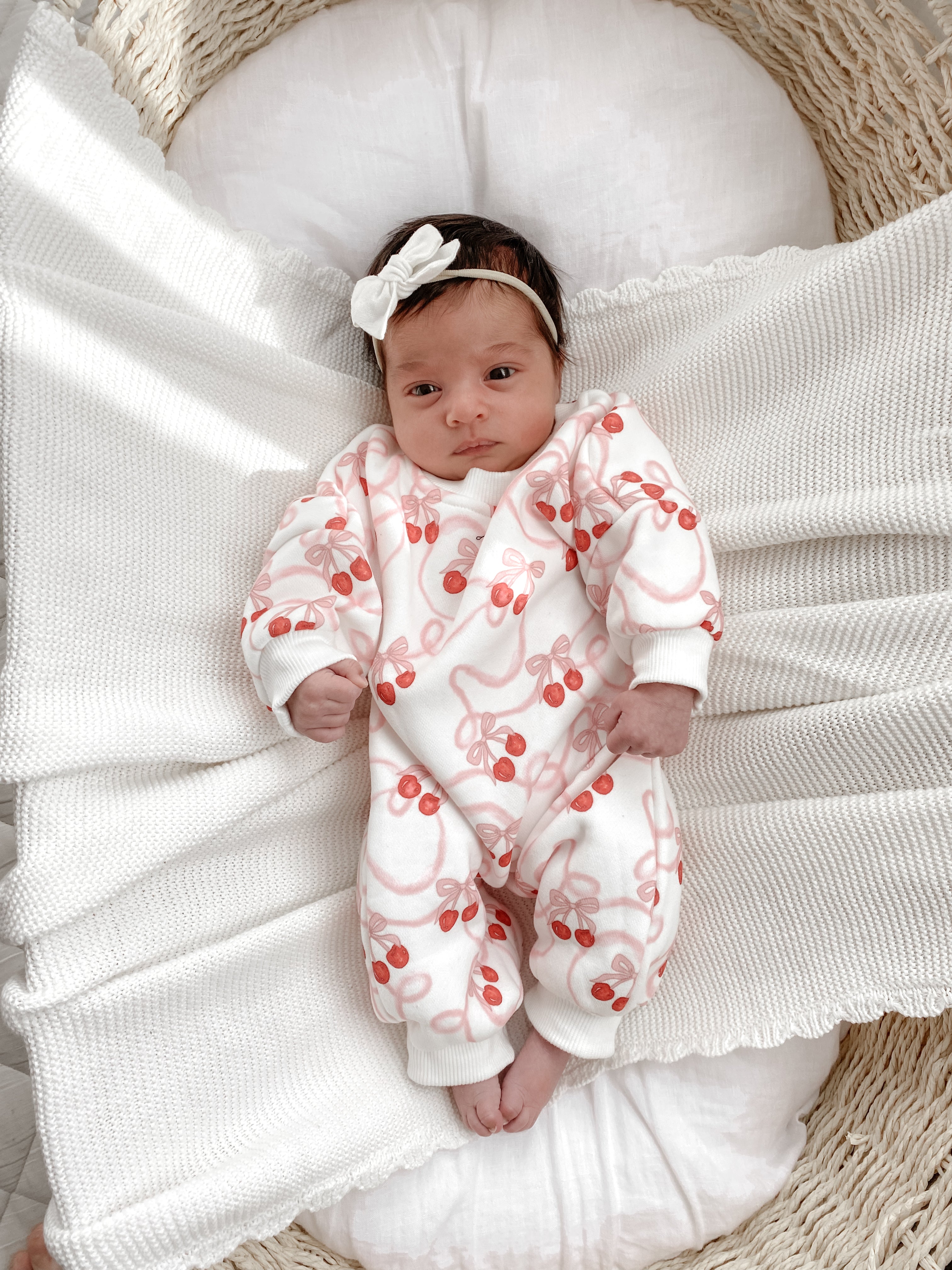 Lounge Romper - Cherry Bow