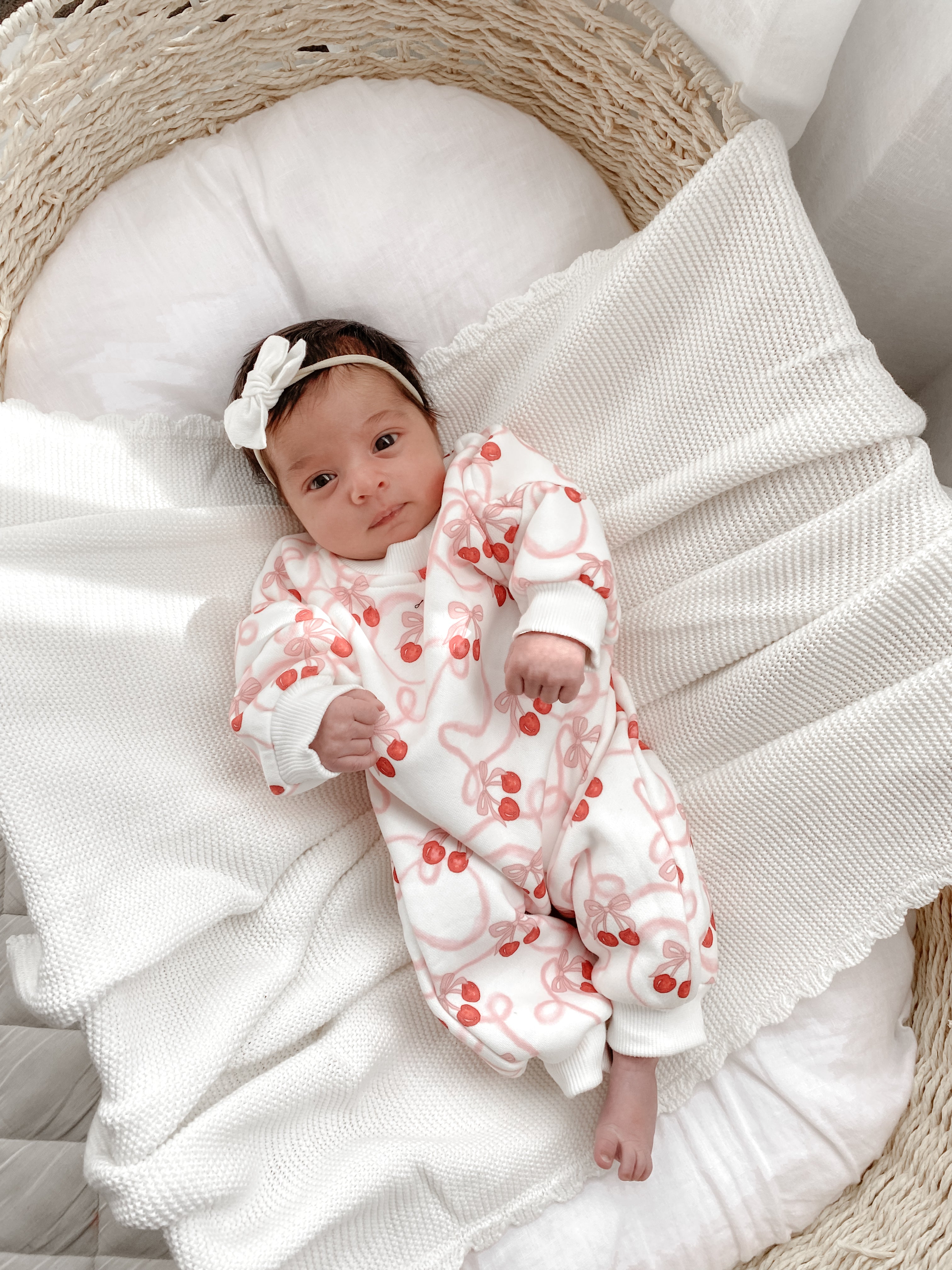 Lounge Romper - Cherry Bow