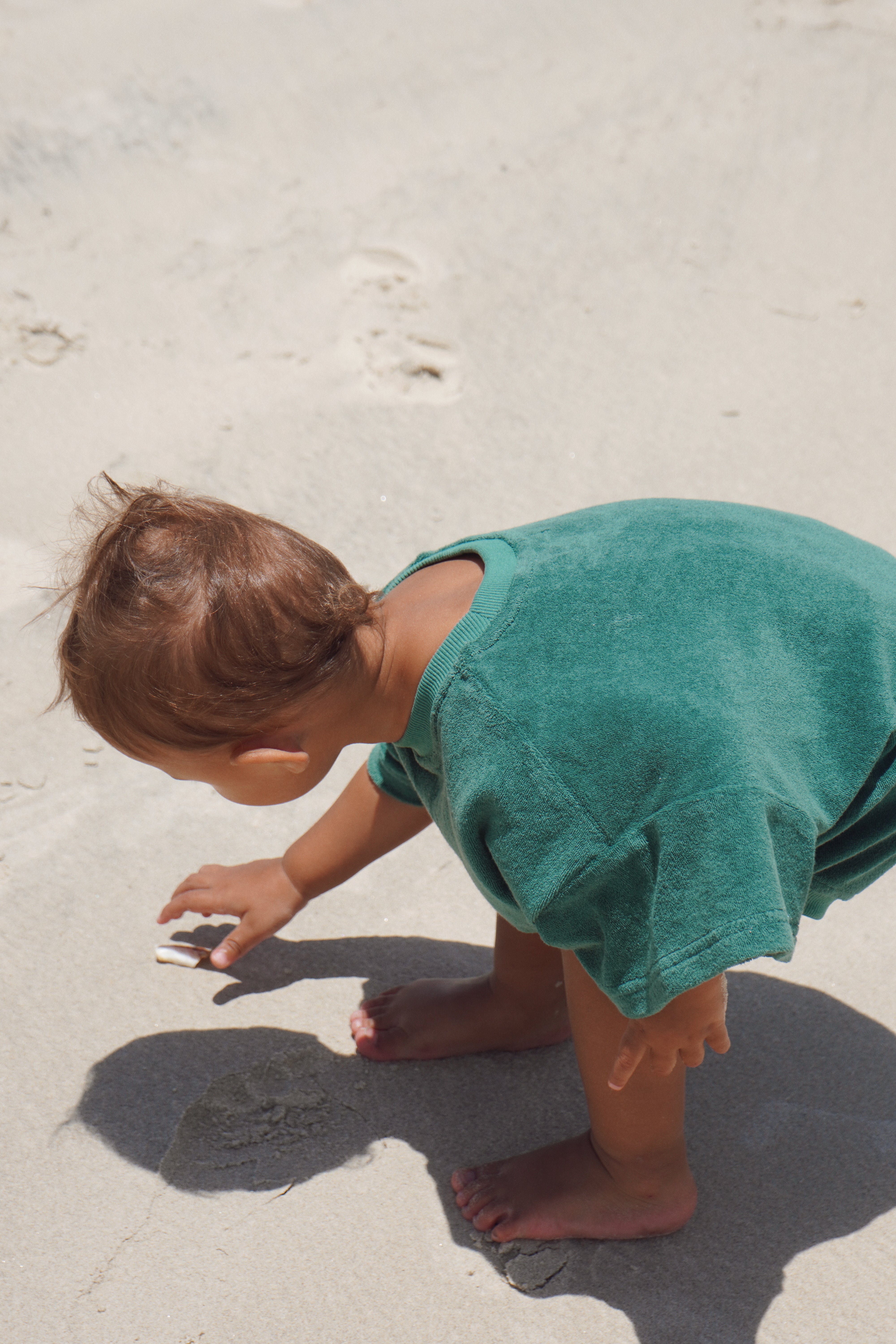 Terry Logo Romper - Emerald