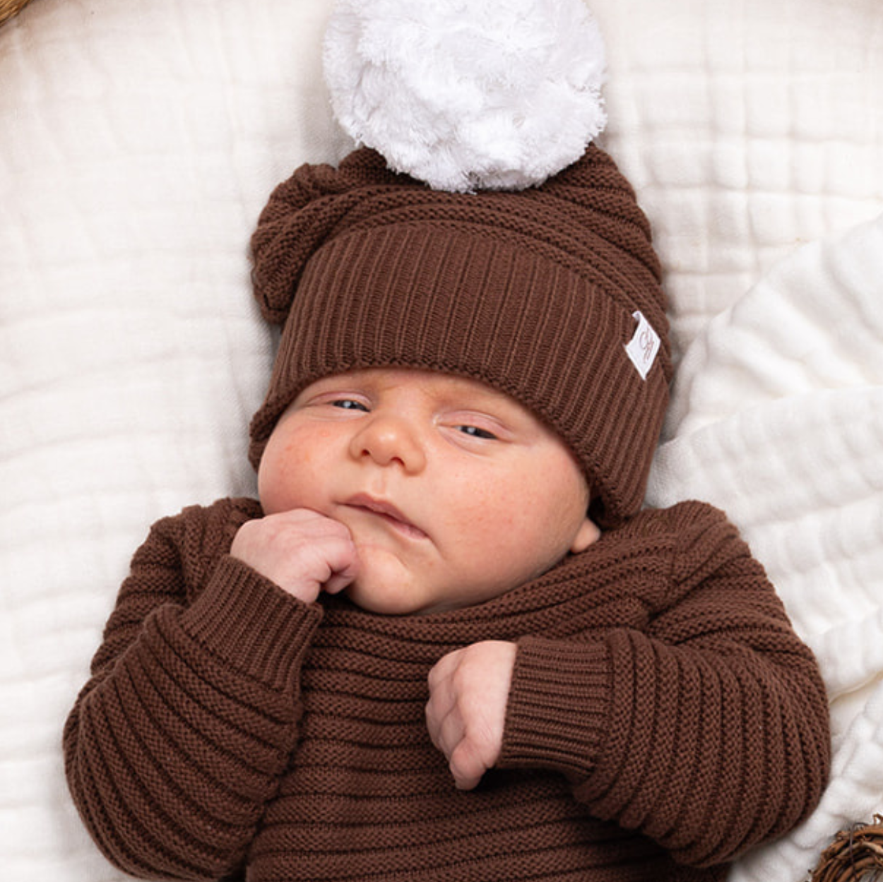 Knitted Beanie - Chocolate
