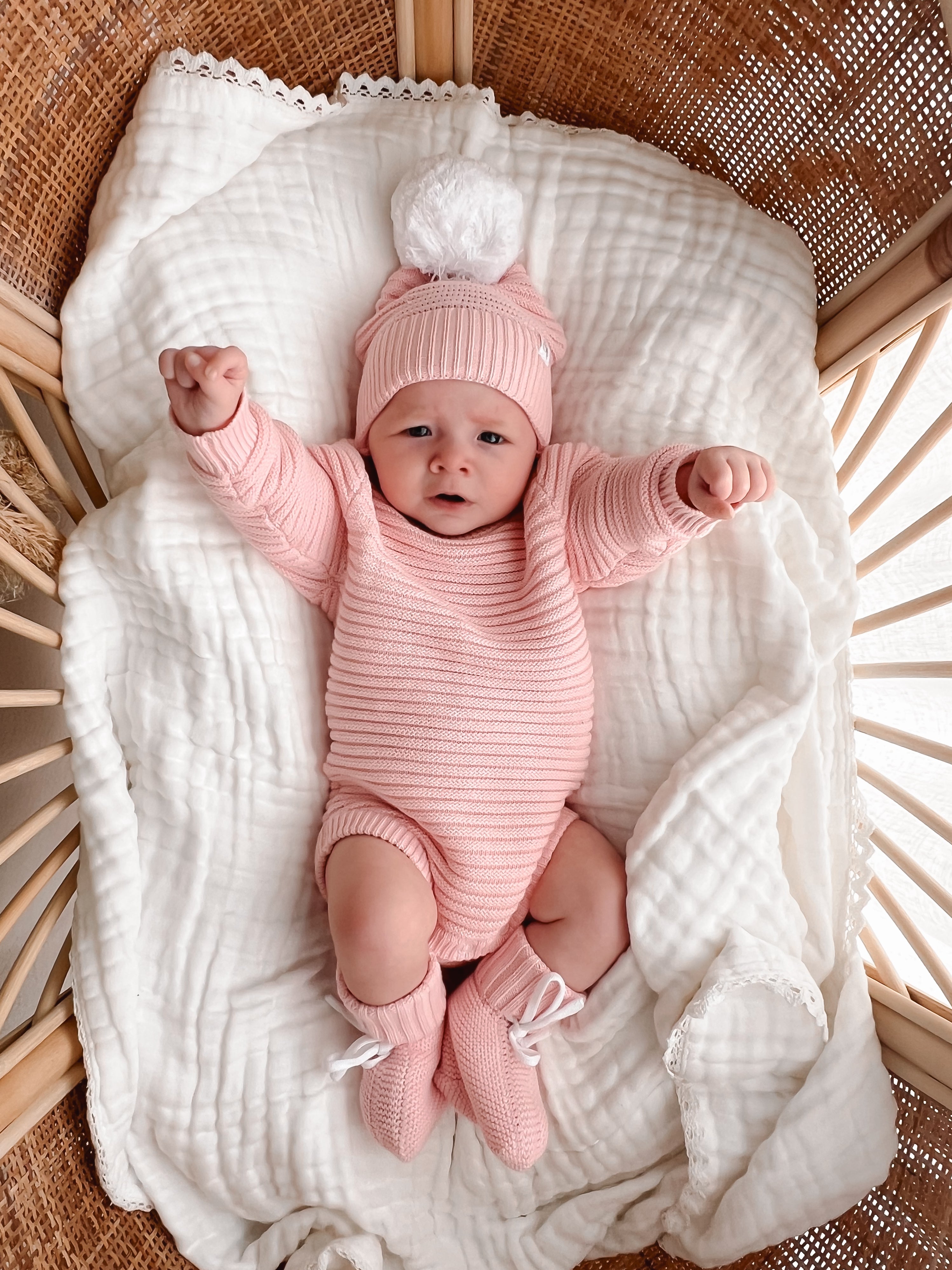 Snuggly Ribbed Romper - Pink