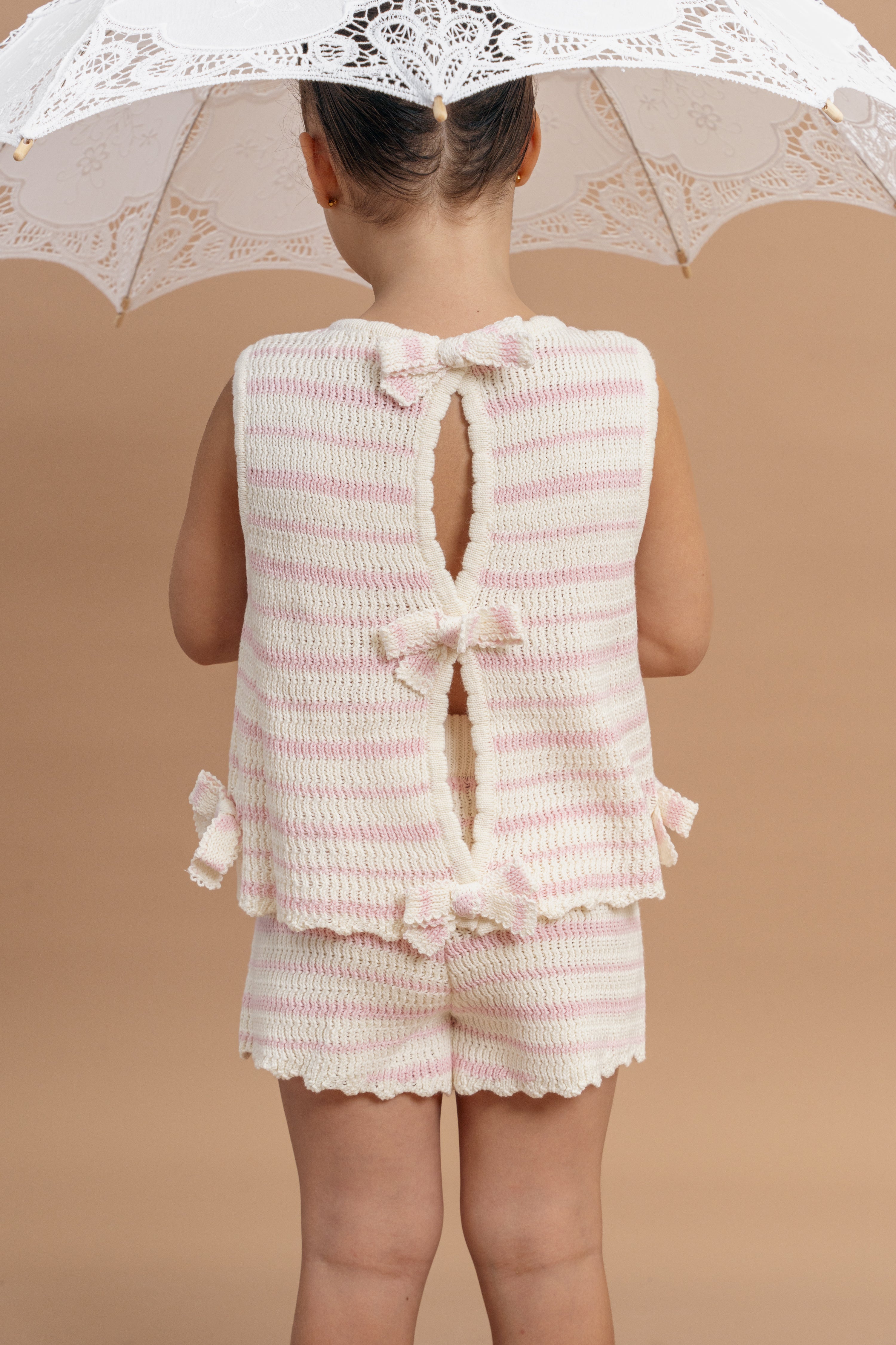 Strawberry Bow Knit Set