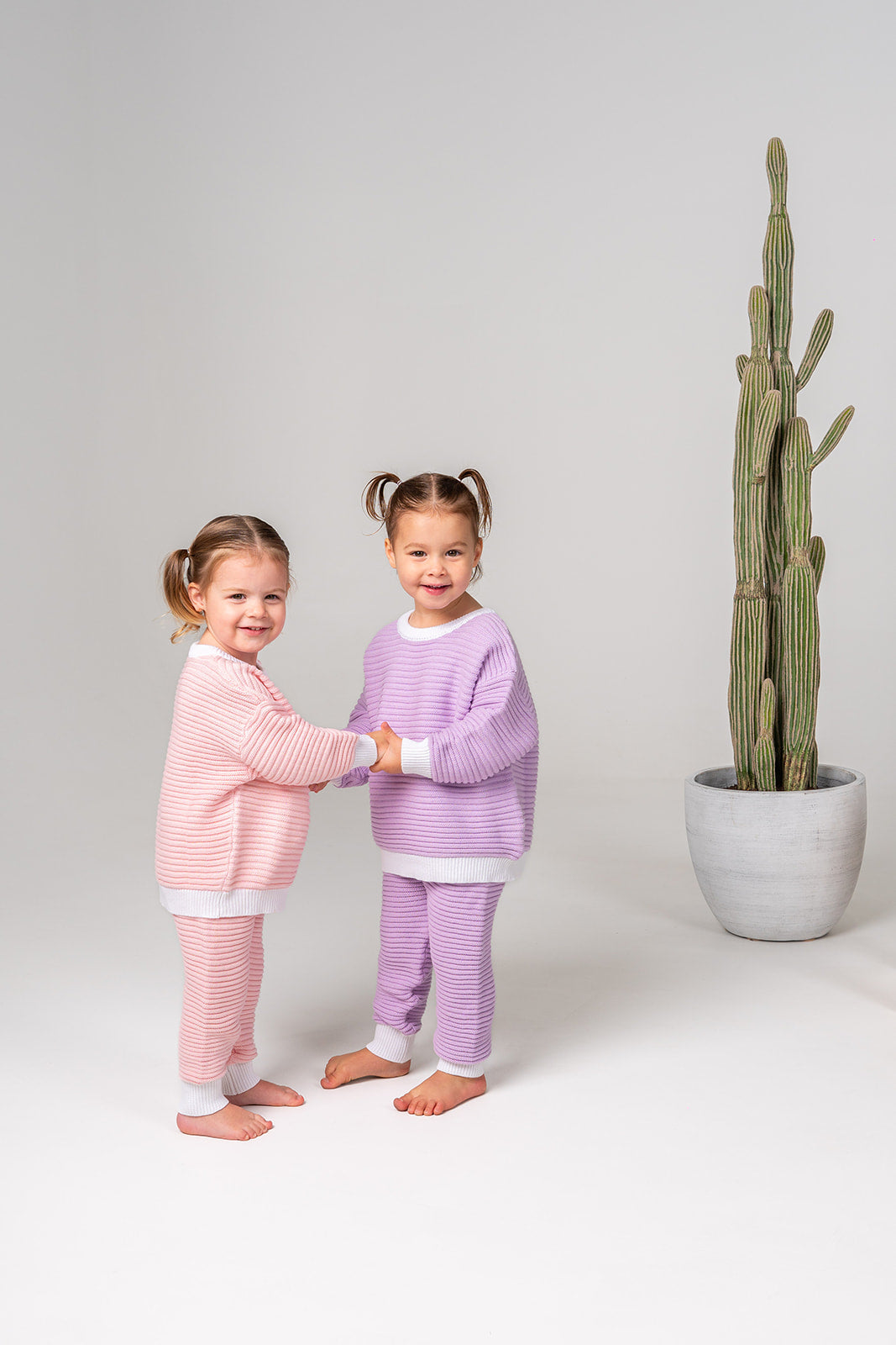 Ribbed Knit Pants - Lilac