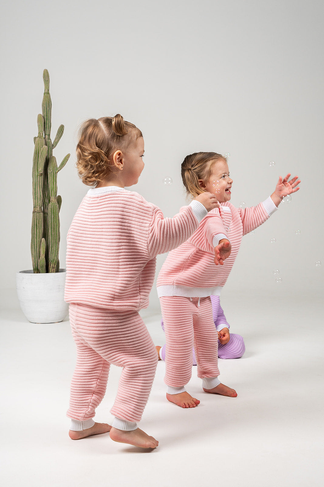 Ribbed Knit Pants - Pink