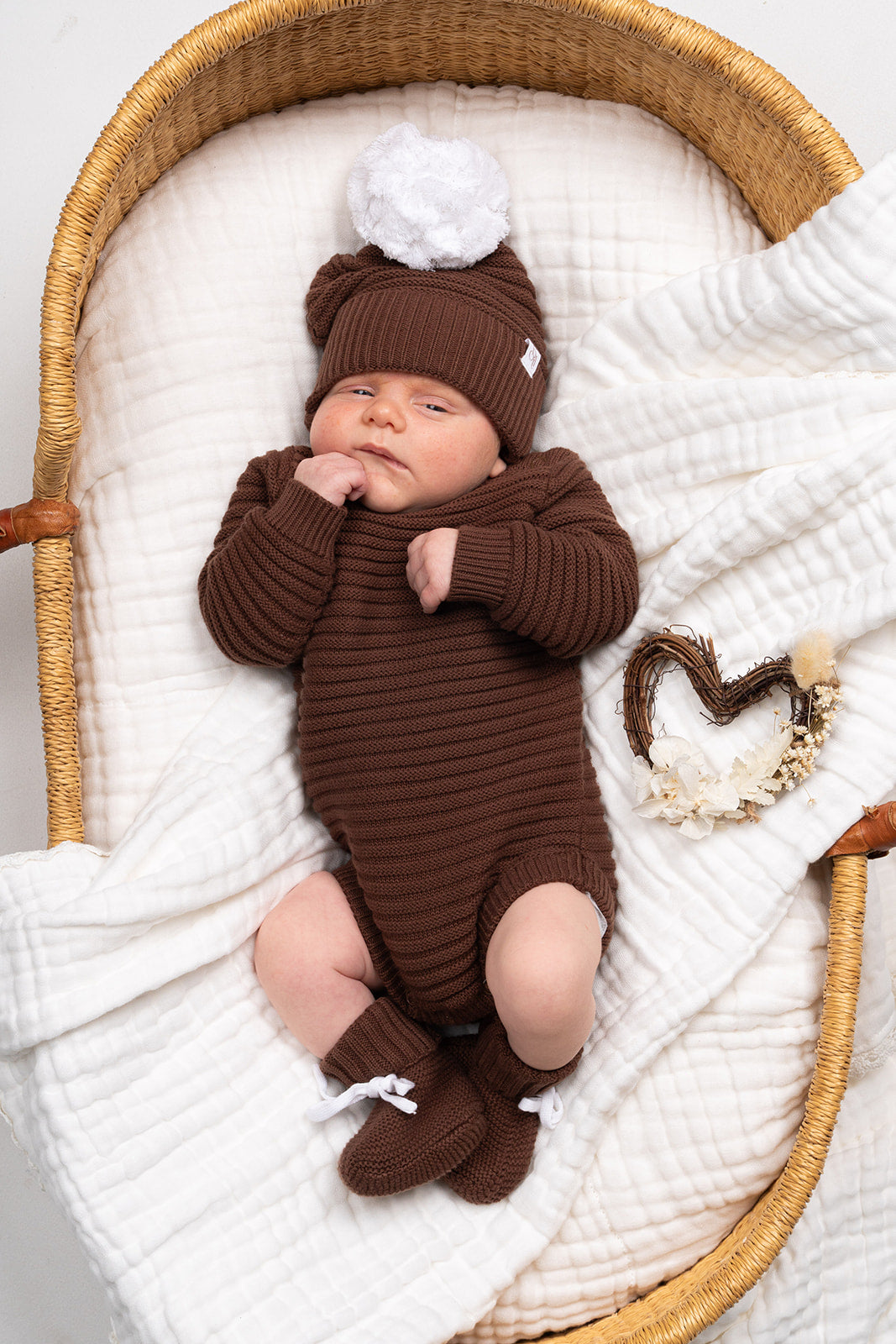 Snuggly Ribbed Romper - Chocolate