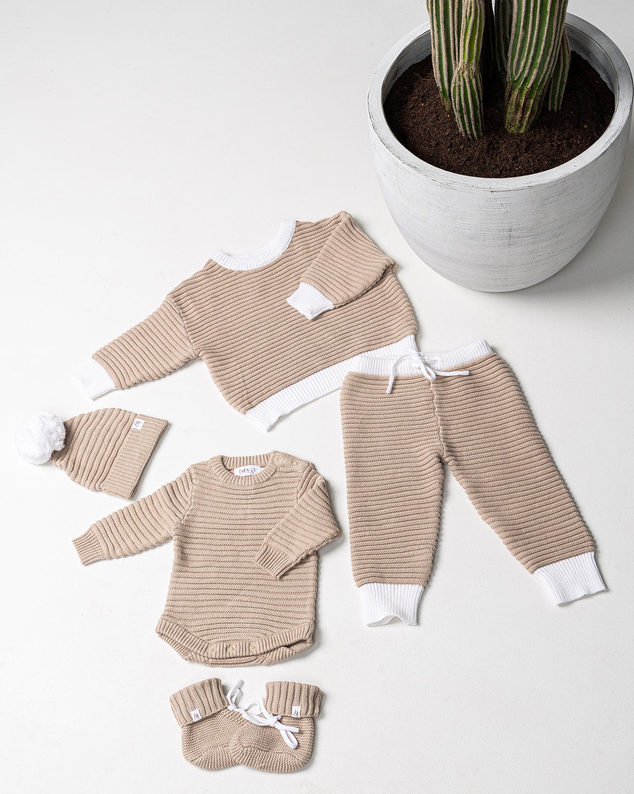 Ribbed Knit Pants - Oatmeal