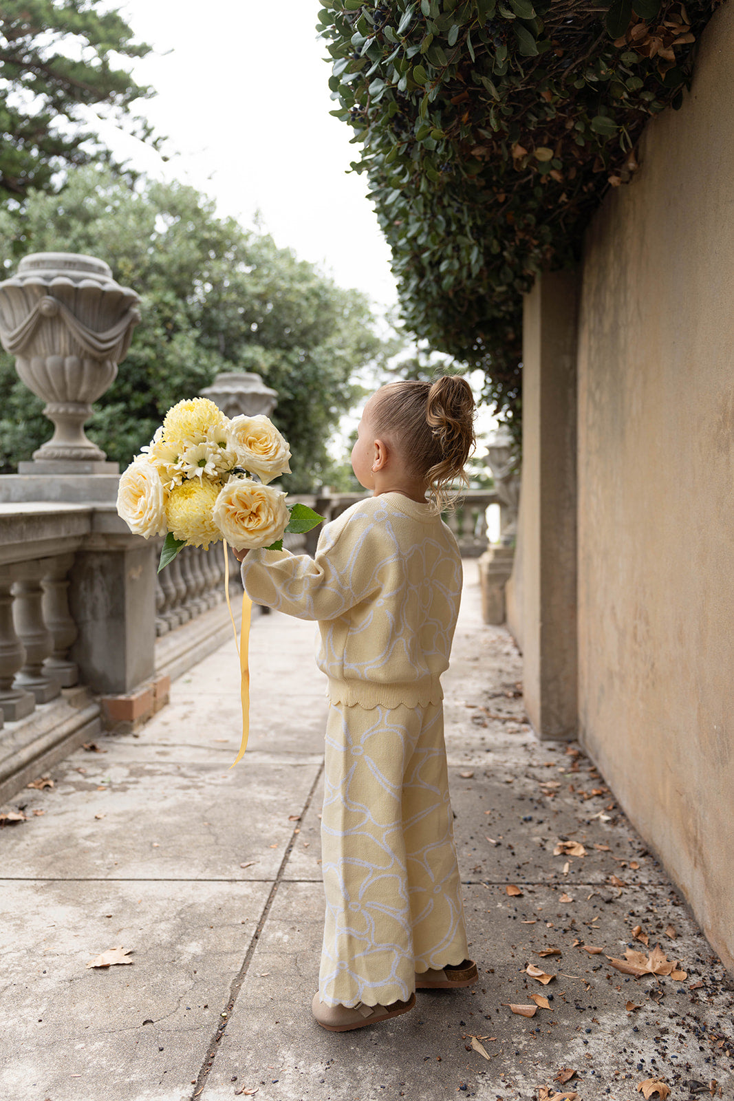 Dahlia Floral Knit Set - Lemon