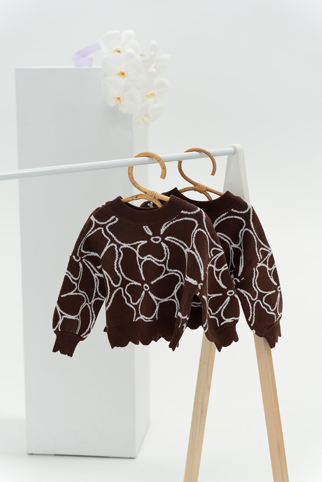 Dahlia Floral Knit Set - Chocolate