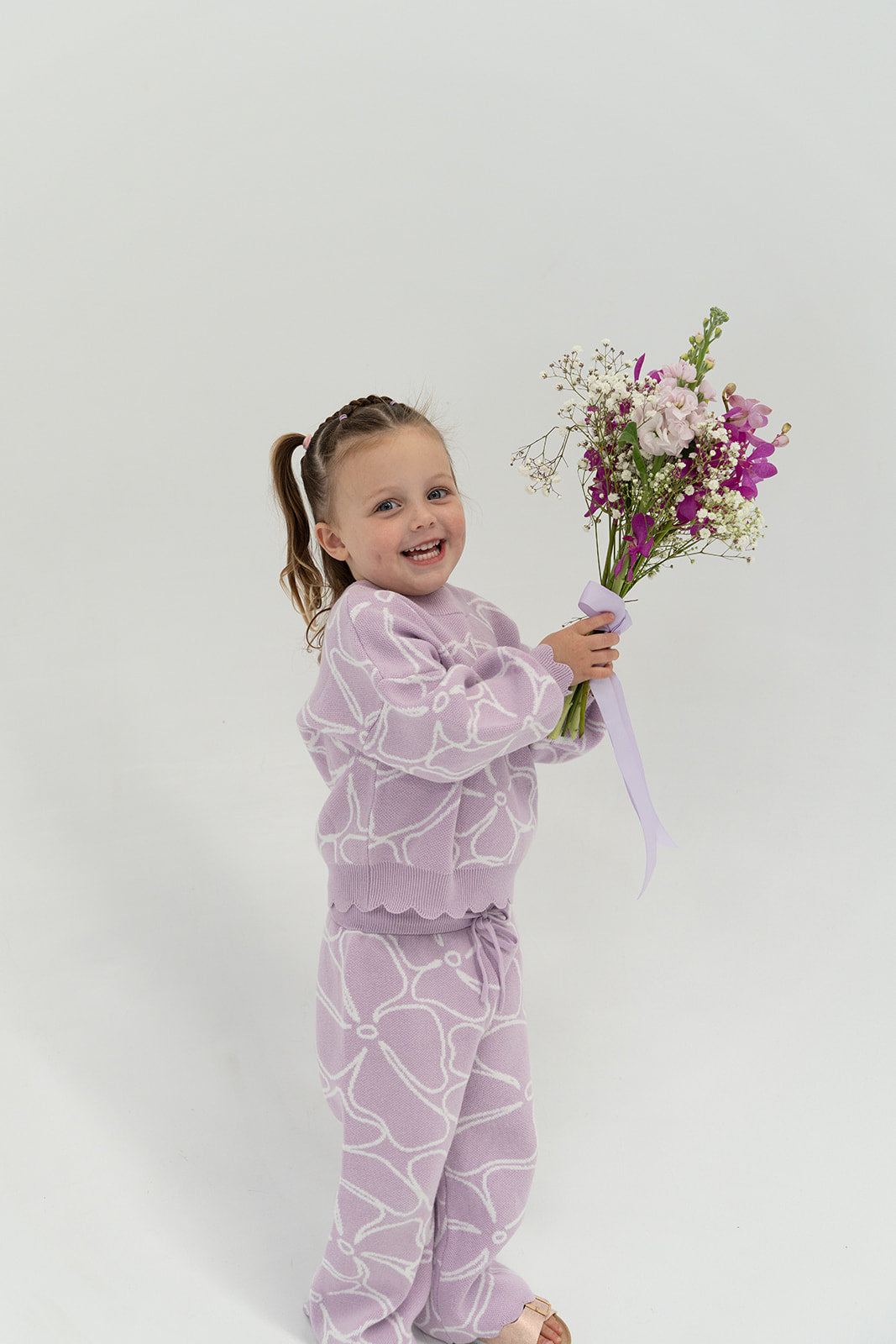Dahlia Floral Knit Set - Lilac