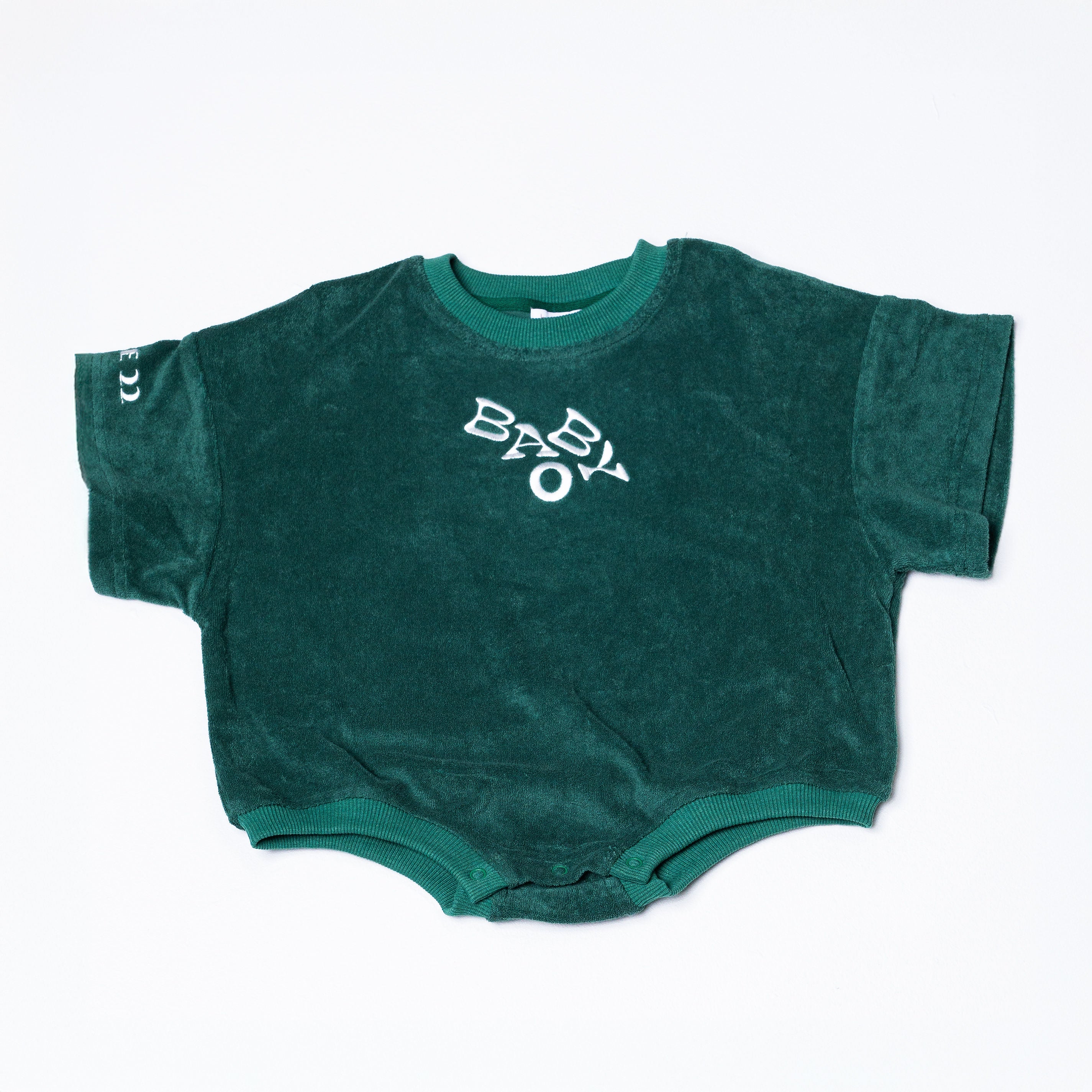Terry Logo Romper - Emerald