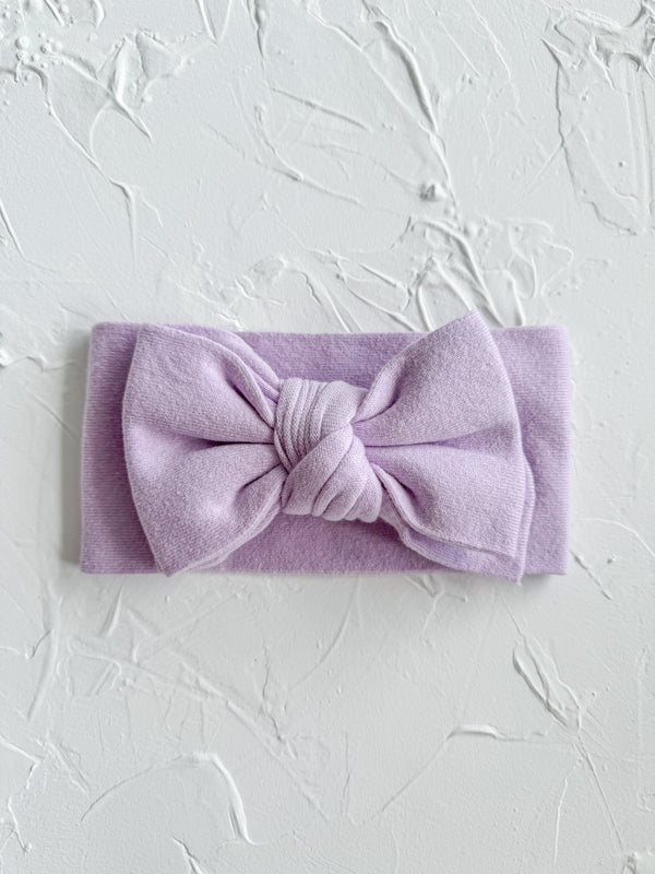 Oversized Knit Bow - Lilac