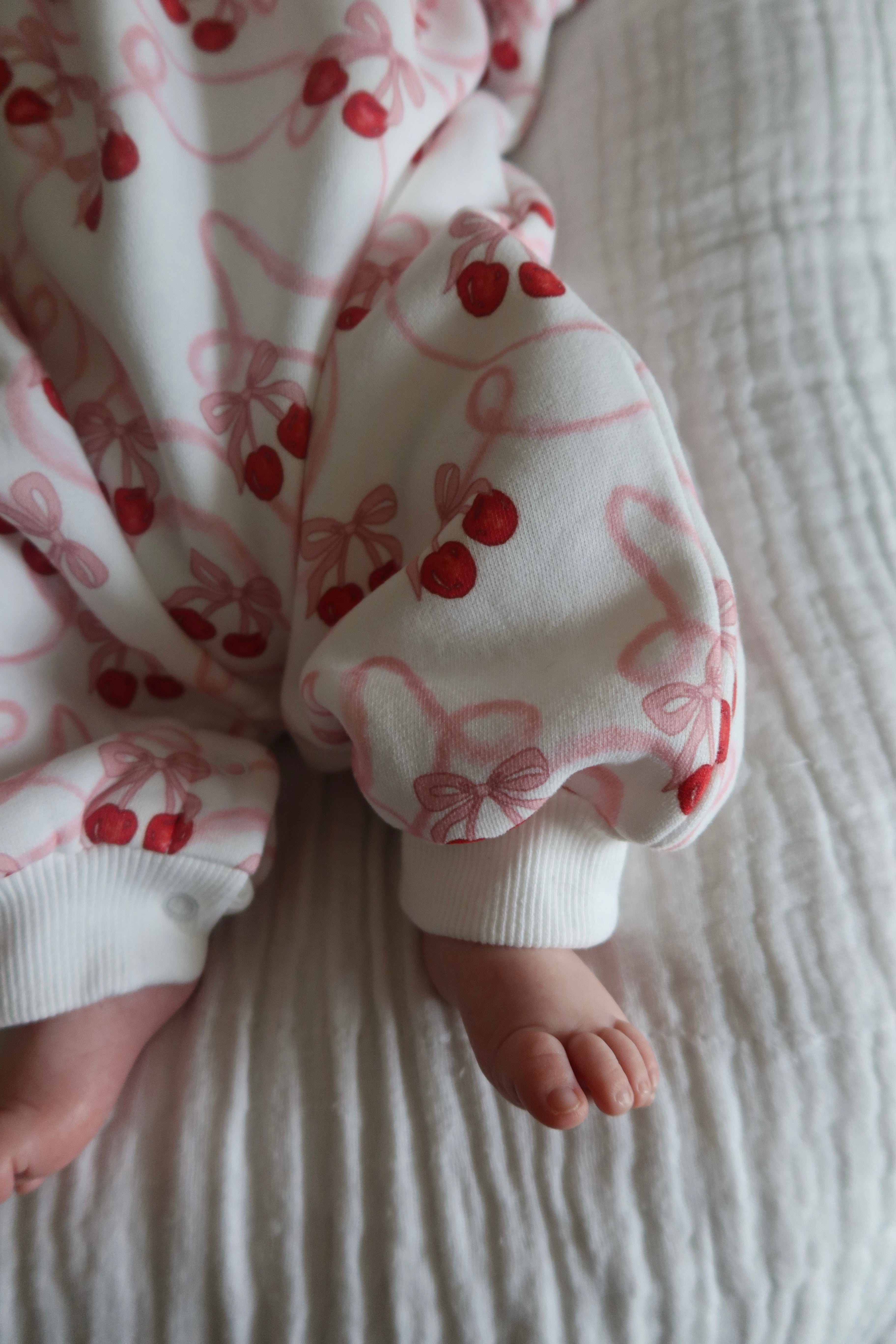 Lounge Romper - Cherry Bow
