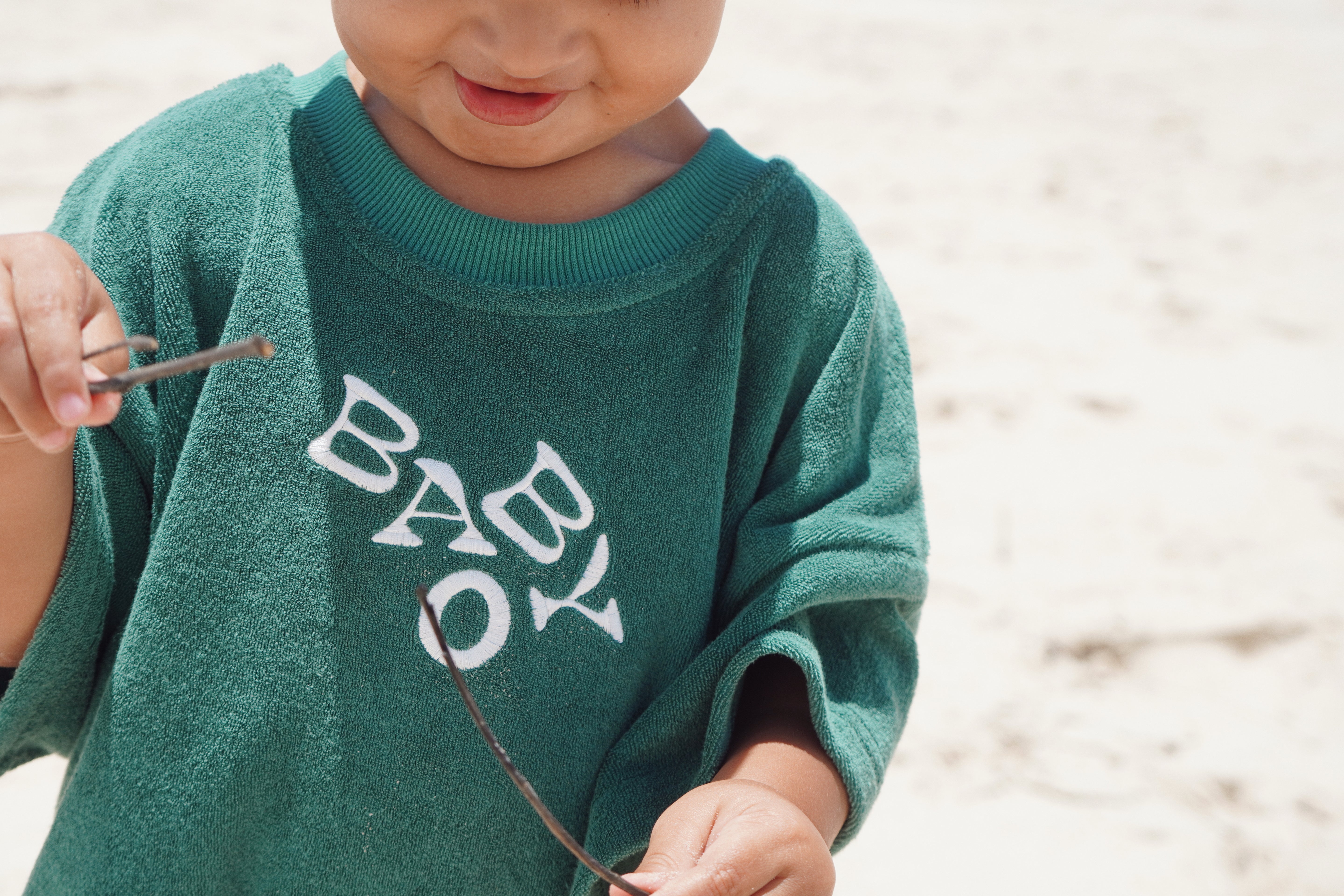 Terry Logo Romper - Emerald