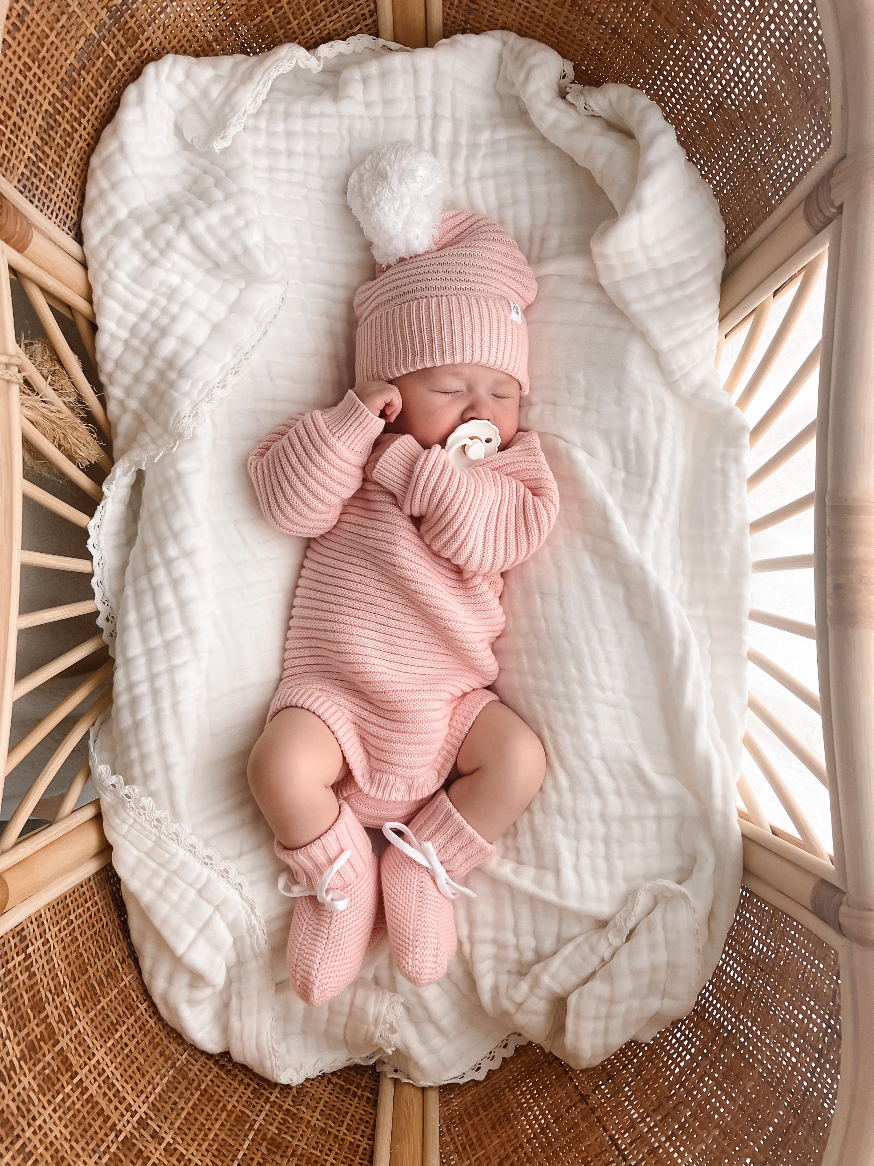 Snuggly Ribbed Romper - Pink