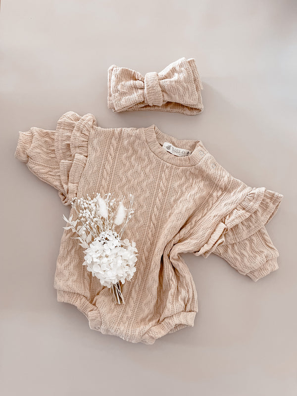 Frilly Romper - Cocoa