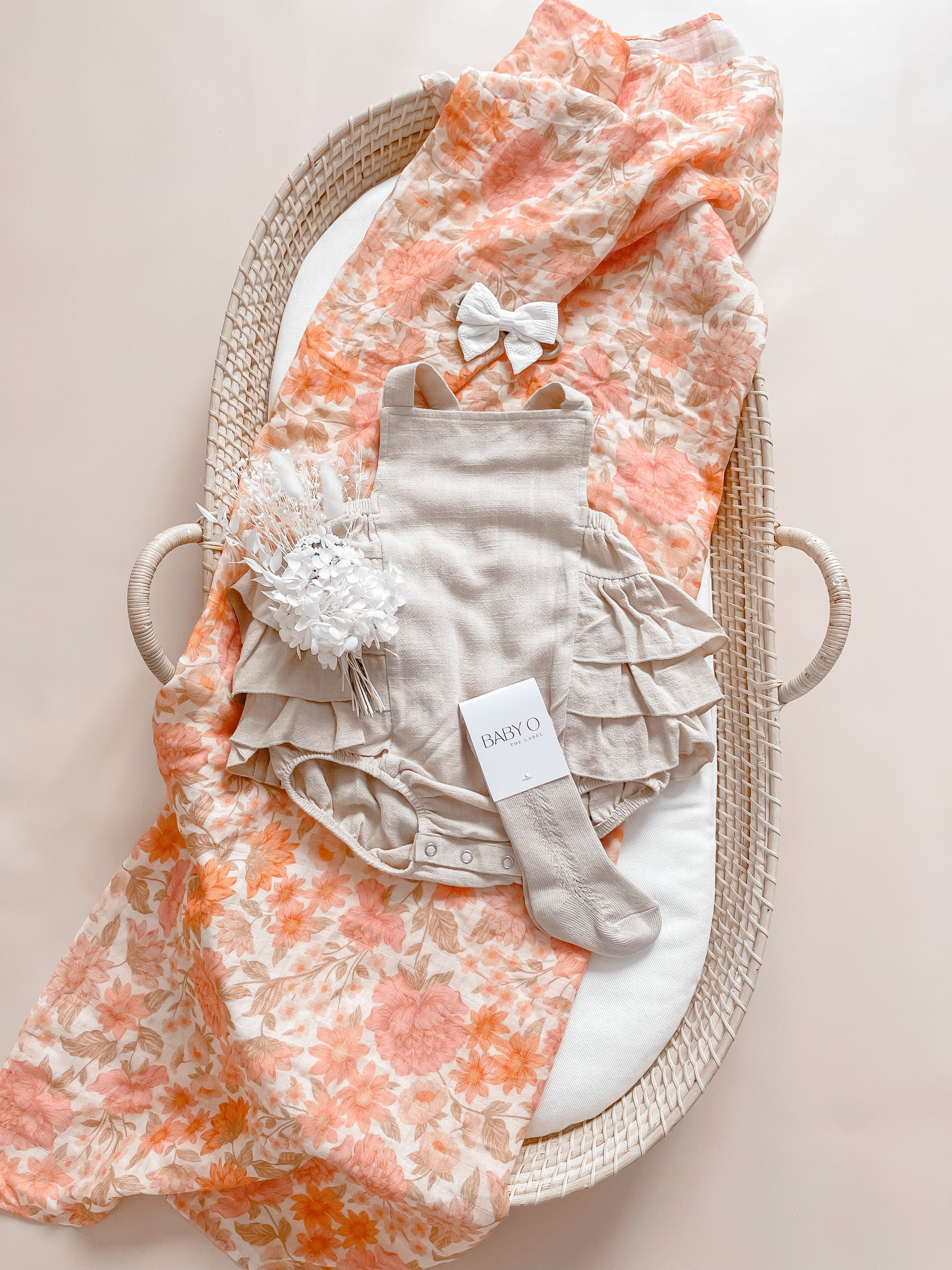 Florence Muslin Swaddle & Bow Set