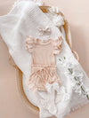 Ribbed Broderie Summer Set - Beige