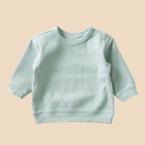 Baby O Ribbed Basic Sweater - Sage