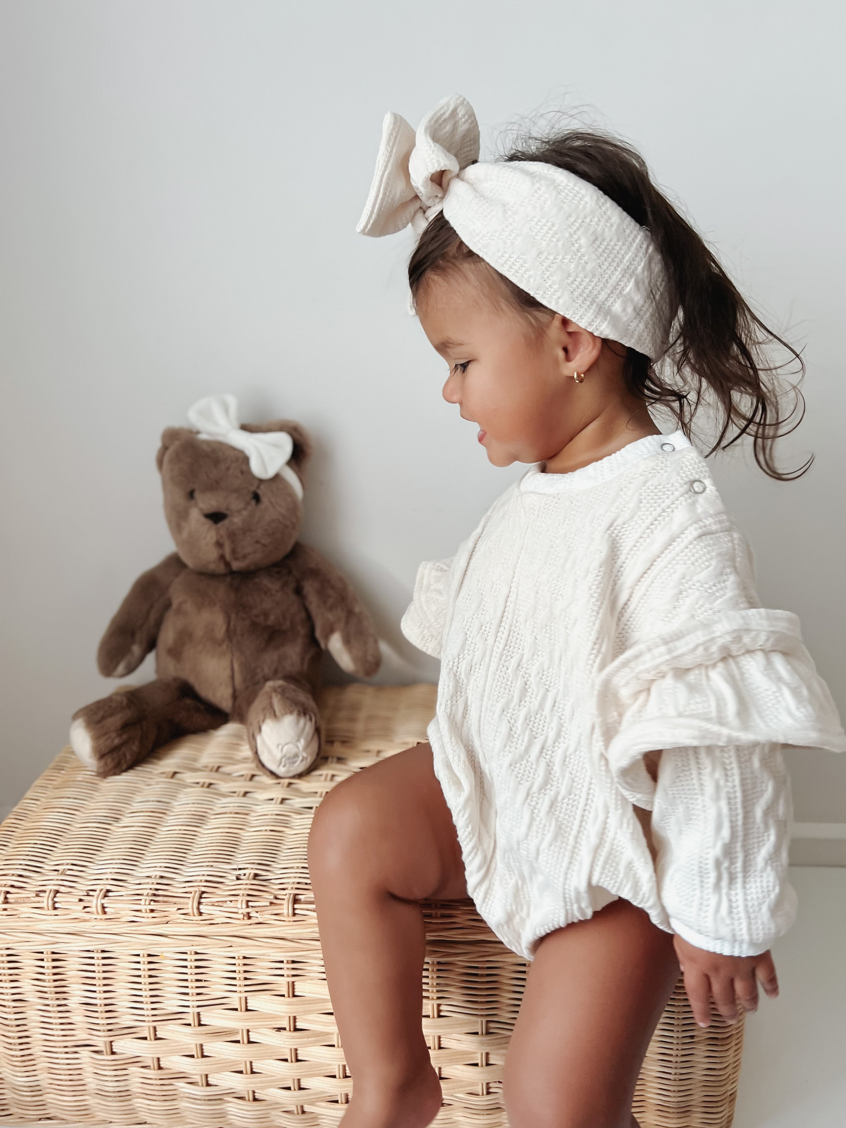 Frilly Romper - 2 Tone Ivory