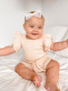 Ribbed Broderie Summer Set - Beige