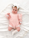 Oversized Pink Stripe Romper