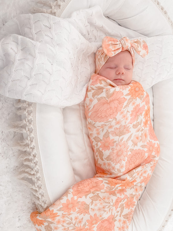 Florence Jersey Swaddle Bow Set